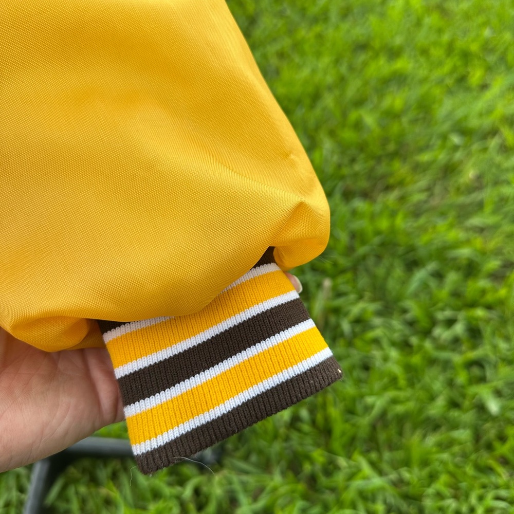 Vintage Mayfield Milk jacket windbreaker. Yellow and brown. Size M. Mean/unisex - Picture 7 of 10